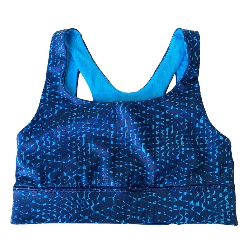 Lululemon Samba Snake Kayak Blue Cross Back Energy Bra Women’s Size 4 Tank Top
